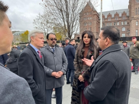 A brief discussion regarding Afghanistan&rsquo;s current situation during the Remembrance Day event in the Queen&rsquo;s park with His Excellency Baxter Hunt Consul General of the United States in Toronto